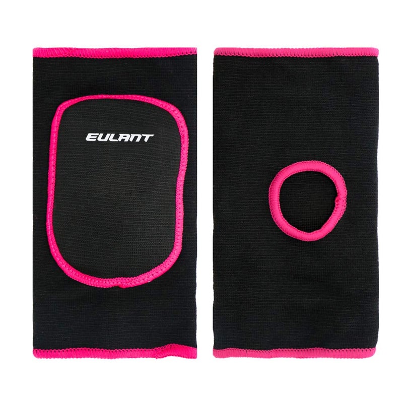 EULANT Sborter Knee Pads for Kids Junior Youth, for Biking,Volleyball,Basketball,Football,Skating,Dancing, 1 Pair,M Black/Rose - Image 2